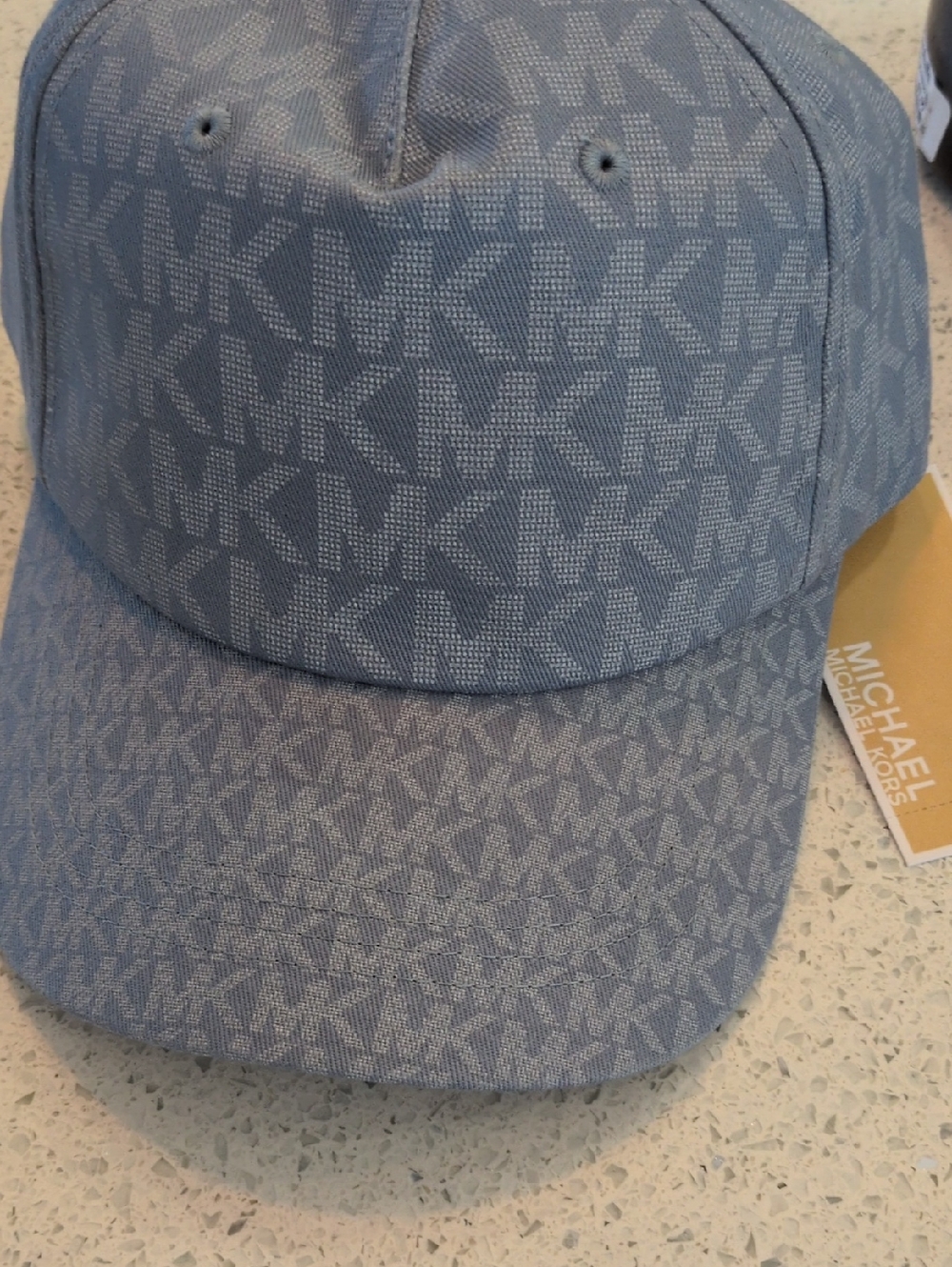 MICHAEL KORS Women's Slate Blue MK Logo Baseball Cap